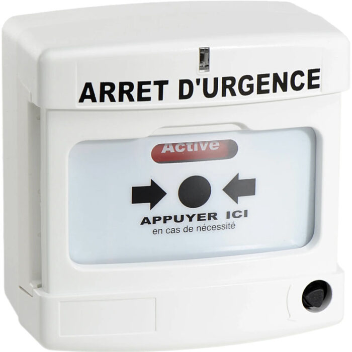DÉCLENCHEUR MANUEL CONVENTIONNEL D'ARRÊT D'URGENCE BLANC DOUBLE CONTACT